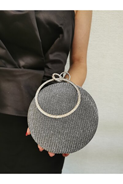 MODA SOAVE COLLECTION KADIN ABİYE ÇUPRA FÜME  ZİNCİRLİ DÜĞÜN GECE PARTİ ÇANTASI