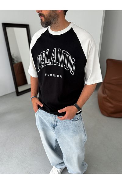 BYBASICMAN Black Orlando Piece Oversize T-Shirt Pm-075