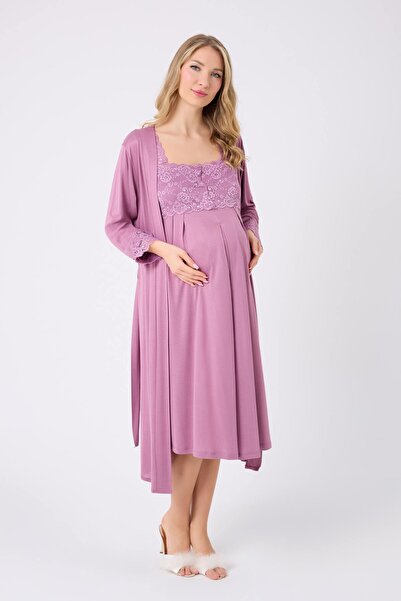 GIONA Maternity Nightgown Dressing Gown Maternity Set