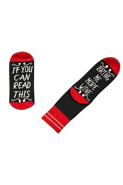 OEM Socks, Funny, Bring Me Wine, Universal size:37-43, 78% cotton, 19% polyamide, 3% elastic