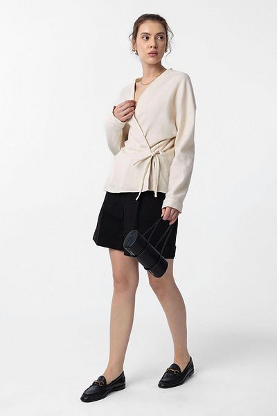 Antioch White Tie Kimono Women's Shirt