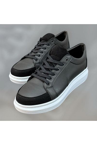 Alp Collection Men's Black-Tan Comfortable Sole Lace-Up Shoes