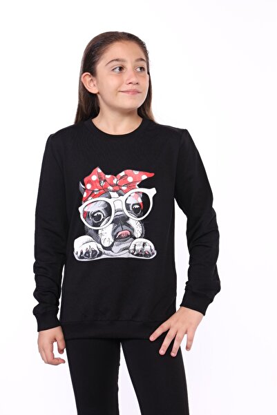 Toontoy Φούτερ για κορίτσια Relax Fit Crew Neck με τύπωμα - 2 νήματα