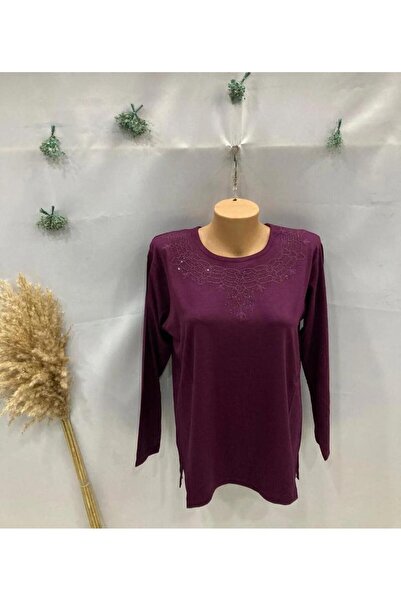 Kuraff Giyim Anneler Gününe Özel İşleme Detaylı Anne penye