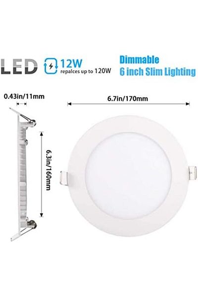 Generic MAX 2pcs LED Panel Light 20W, AC220-240V, 50/60Hz, Energy Efficient Indoor Lighting