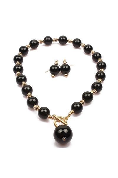 SIC MODA Pearl Necklace and Earrings Set SIC MODA 5675F