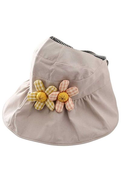 Mood Agenda Girl's 4-10 Years Foldable Sunscreen Summer Linen Visor Hat