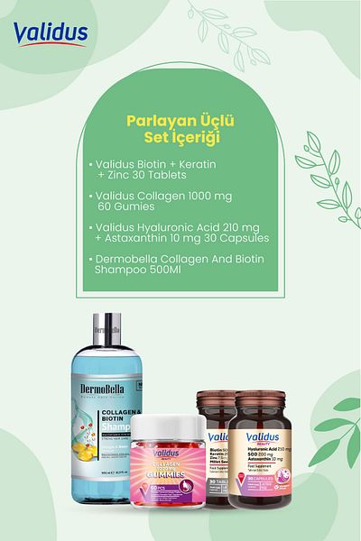 Validus Beauty set - biotin - keratin - collagen - hyaluronic acid