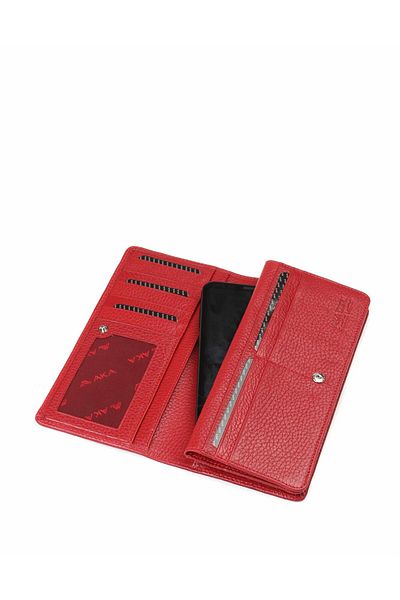 Aka Red Leather Phone Holder Hand Wallet - 825 8