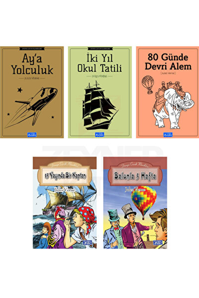 Parıltı Yayınları 5-6-7-8. Sınıf 5 Kitaplık Okuma Seti(Jules Verne)