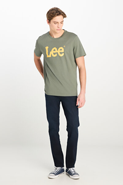 Lee Μπλουζάκι από 100% βαμβάκι με κανονική εφαρμογή κανονικής κοπής με λαιμόκοψη χακί