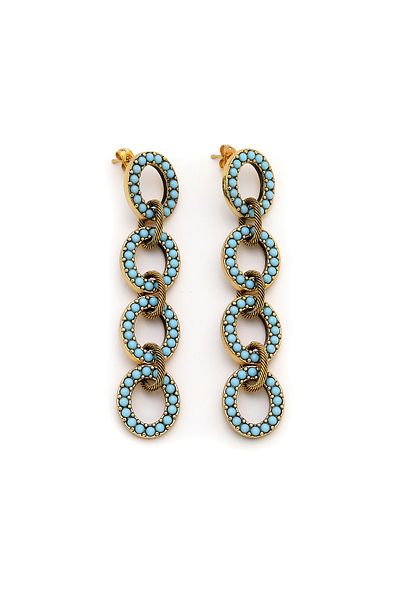 Mon Reve Blue Lagoon Turquoise Natural Stone Pierced Earrings