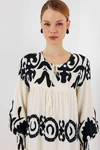 Bigdart 1947 Μακρύ φόρεμα με σχέδια - Λευκό