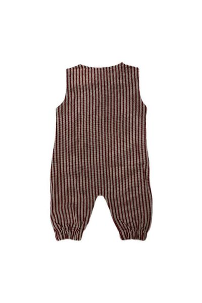 CNS Concept Red White Muslin Sleeveless Jumpsuit