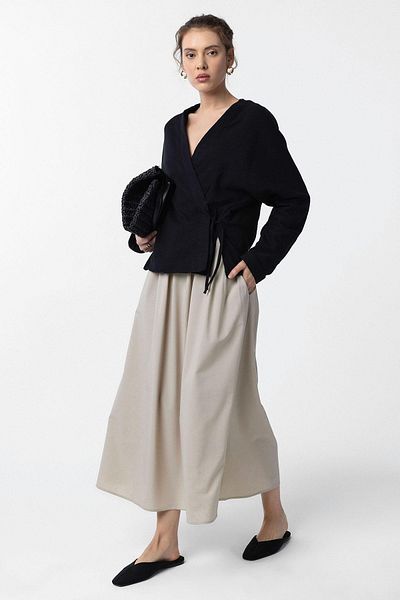 Antioch Black Tie Kimono Women's Shirt