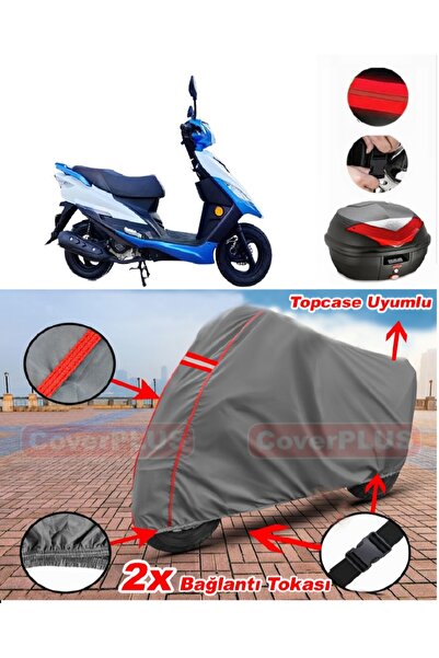 CoverPlus Apachi Alfa 50 Rear Bag Compatible Motor Tarpaulin Motorcycle Tarpa...