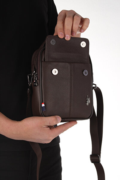 U.S. Polo Assn. Us Polo Assn 6755-6756 Men's Hand Bag Shoulder Bag Brown