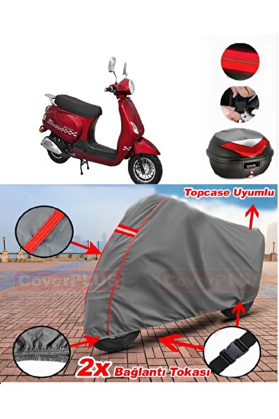 CoverPlus Vitello Life 80 Back Bag Compatible Motor Tarpaulin Motorcycle Tarp...
