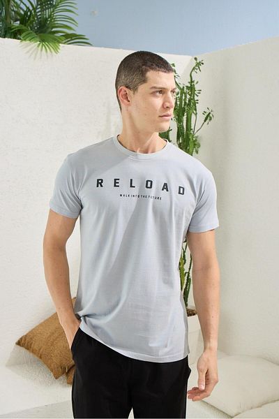 KLY PİJAMA Kly 2107 Men's 100% Cotton O-Neck Half Sleeve Pajama Set