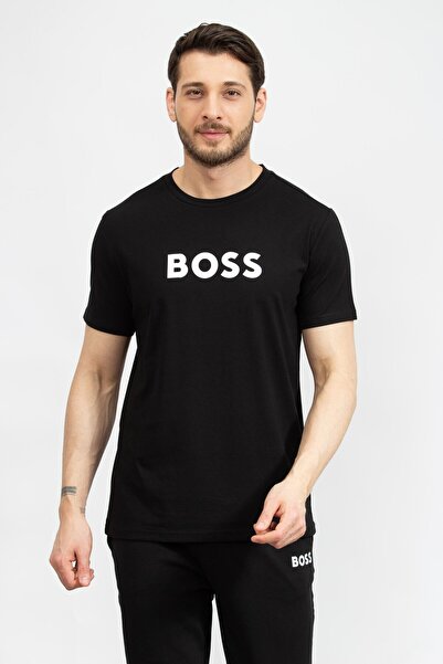 BOSS Kontrast Logolu % 100 Pamuk Regular Fit T Shirt Erkek T SHİRT 50491706 001