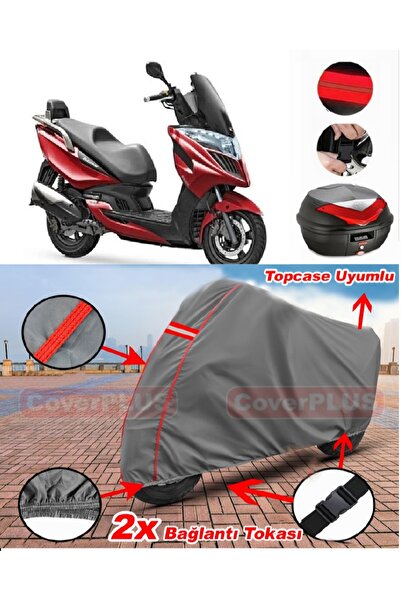 CoverPlus حقيبة Kymco Grand Dink 250i الخلفية المتوافقة مع قماش القنب للدراجا...