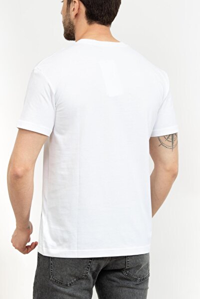 Calvin Klein Erkek Marka Logolu Pamuklu Günlük Kullanım Beyaz T-Shirt J30J324783-YAF