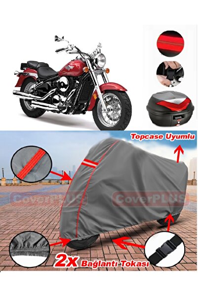 CoverPlus غطاء خلفي كلاسيكي لدراجة Kawasaki VN 800 متوافق مع غطاء محرك السيار...