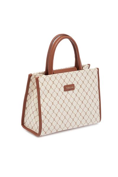 Tergan Beige Textile Women's Handbag - S25Y1Twc0702-S7G