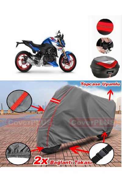 CoverPlus Bmw F 900 R حقيبة خلفية متوافقة مع قماش القنب للدراجات النارية بالل...