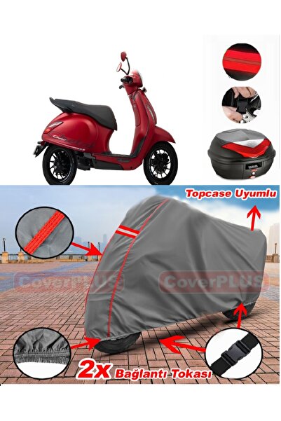 CoverPlus حقيبة ظهر Bajaj Chetak متوافقة مع قماش القنب للدراجات النارية باللو...
