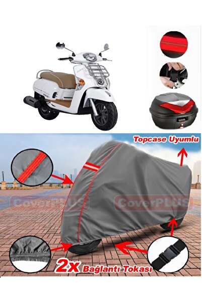 CoverPlus Kymco Like 200i Topcase متوافق مع قماش القنب للدراجات النارية باللو...