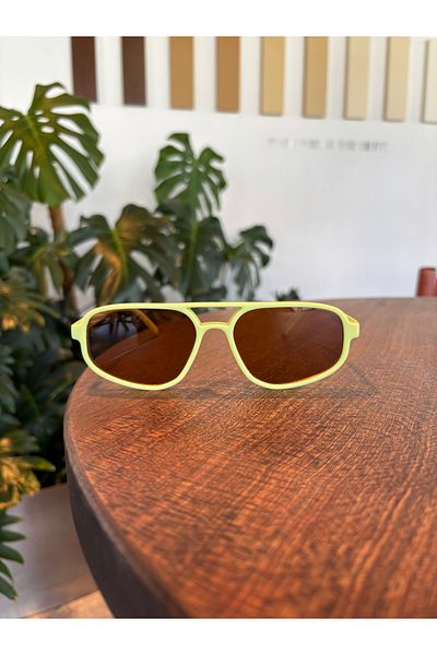 funeyes Retro Pistachio Green Mattedouble Bridge Unisex Retro Sunglasses