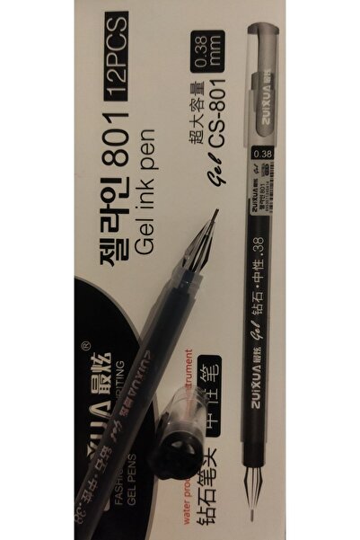 zuixua Jel Kalem Siyah 0.38mm 12 Adet