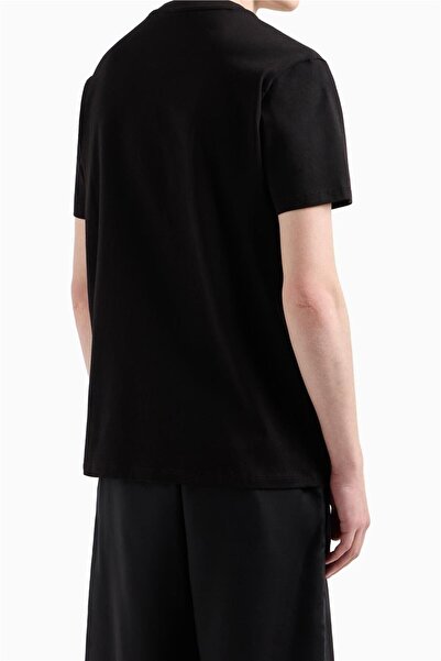 Armani Exchange Ανδρικό κοντομάνικο μαύρο μπλουζάκι με κανονική εφαρμογή με στρογγυλή λαιμόκοψη με λογότυπο στο στήθος XM 000544   AF