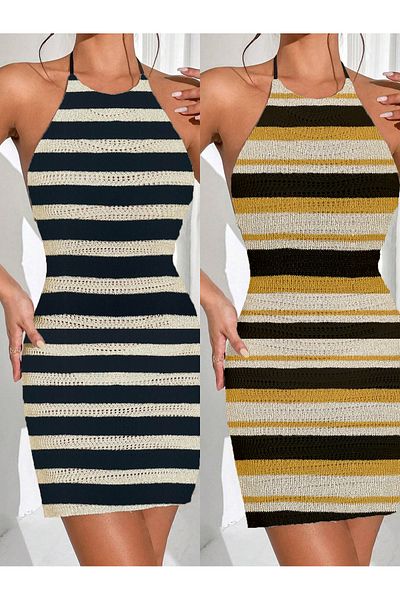 randevu Striped 2 Pack Knitwear Pareo Advantageous Price