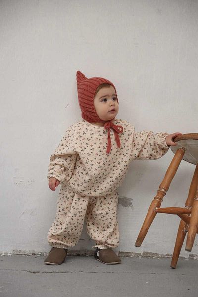 OhlalaKoala Colorful Floral Printed Lace Baggy Suit