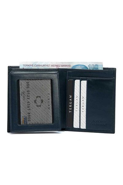 Tergan Navy Blue Genuine Leather Men's Wallet - S1Ce00001339-H86