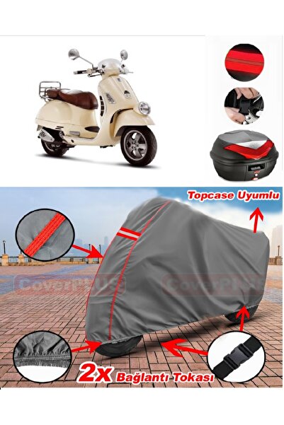 CoverPlus Vespa GTV 250 ie حقيبة خلفية متوافقة مع قماش القنب للدراجات النارية...