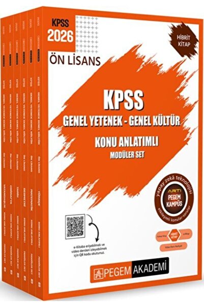 Pegem Akademi Yayıncılık Pegem Yayınları 2026 KPSS Genel Yetenek Genel Kültür Önlisans Konu Anlatımlı Modüler Set