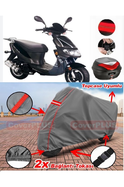 CoverPlus Keeway Hurricane Rear Bag Compatible Motor Tarpaulin Motorcycle Tar...
