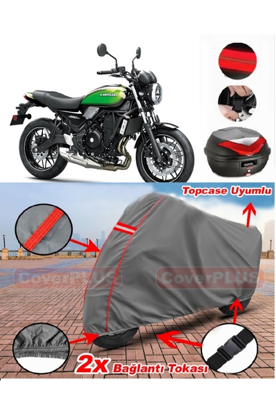 CoverPlus Kawasaki Z 650 Rs Rear Bag Compatible Motor Tarpaulin Motorcycle Ta...