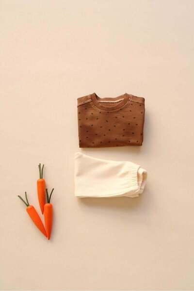 OhlalaKoala Brown Polka Dot Baby Bottom Top Set