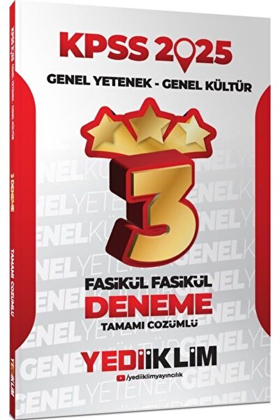 Yediiklim Yayınları 2025 KPSS Genel Yetenek Genel Kültür Tamamı Çözümlü Fasik...