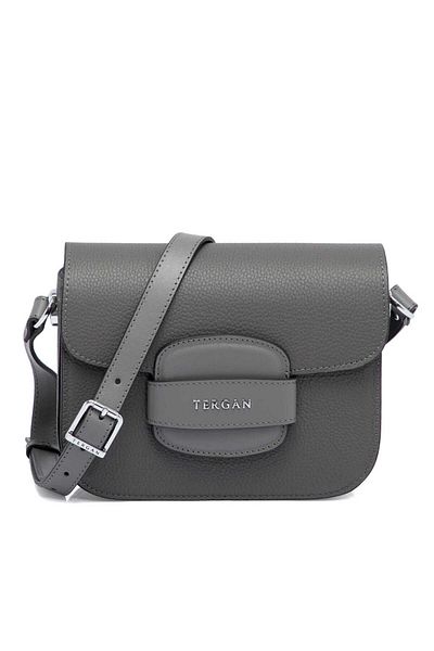 Tergan Gray Genuine Leather Women's Crossbody Bag - S24Y1Bc79781-P7K