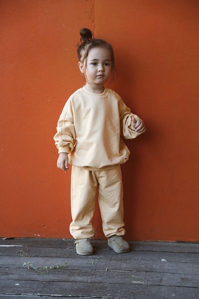 OhlalaKoala Pastel Yellow Back Printed Seasonal Tracksuit Set