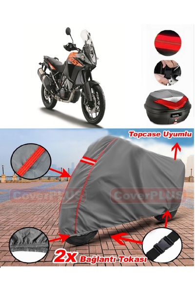 CoverPlus حقيبة KTM 1050 Adventure الخلفية المتوافقة مع قماش القنب للدراجات ا...