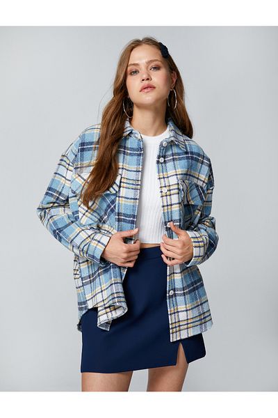 Koton Jachetă de cămașă oversize Lumberjack, cu buzunar dublu, cu nasturi