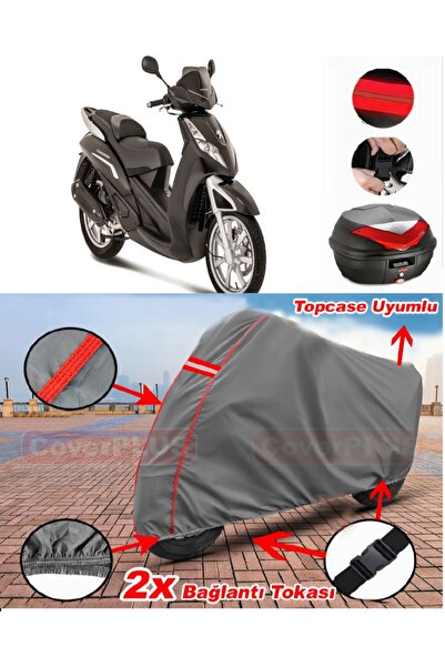 CoverPlus Peugeot Geopolis 300 Rear Bag Compatible Motor Tarpaulin Motorcycle...
