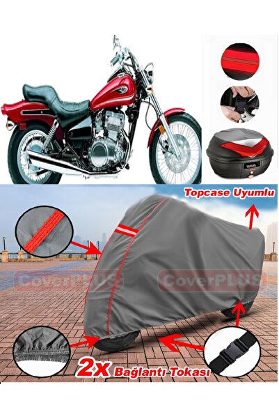 CoverPlus غطاء محرك السيارة المتوافق مع Kawasaki EN 500، غطاء محرك السيارة با...