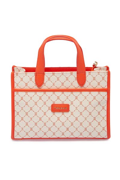 Tergan Cream Textile Women's Handbag - S25Y1Twc0703-V6D